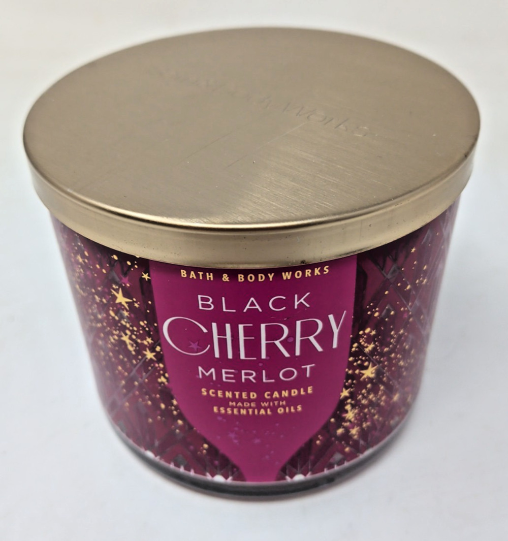 Bath & Body Works Black Cherry Merlot 3-Wick Scented Candle 14.5 oz New!